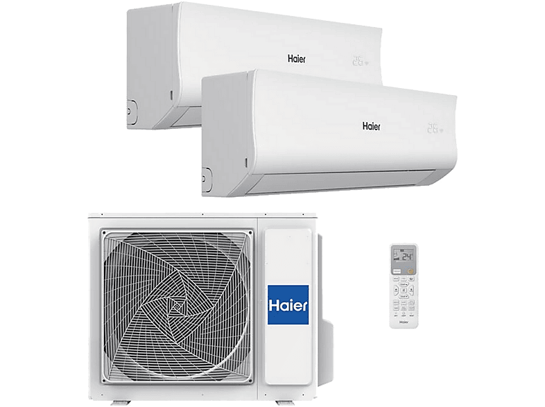 HAIER Aire acondicionado Split 2 x 1 en color Blanco — 2322 fg/h y Función Inverter