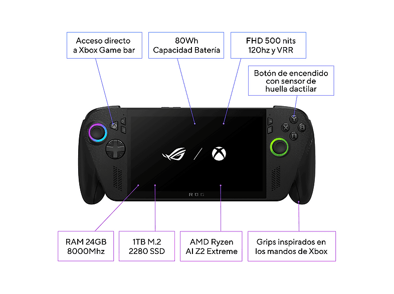 Consola portátil ASUS — 24GB RAM y 1TB SSD (mod. ROG Xbox Ally X) — foto 8