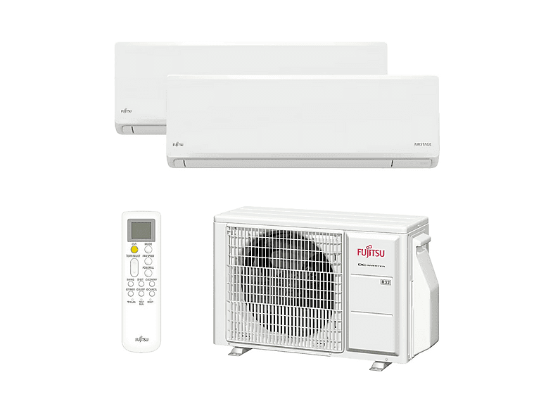 FUJITSU Aire acondicionado Split 2 x 1 2150 fg/h (mod. ASY25U2MI-KN 3NGF0140) en color Blanco