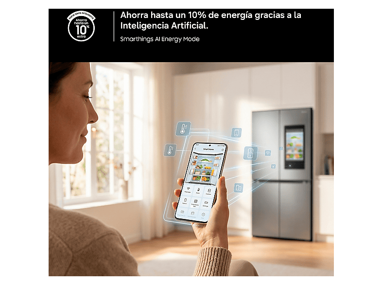 SAMSUNG Frigorífico americano All Around Cooling (mod. Bespoke AI RS70F64KETEF) en color Inox — foto 6