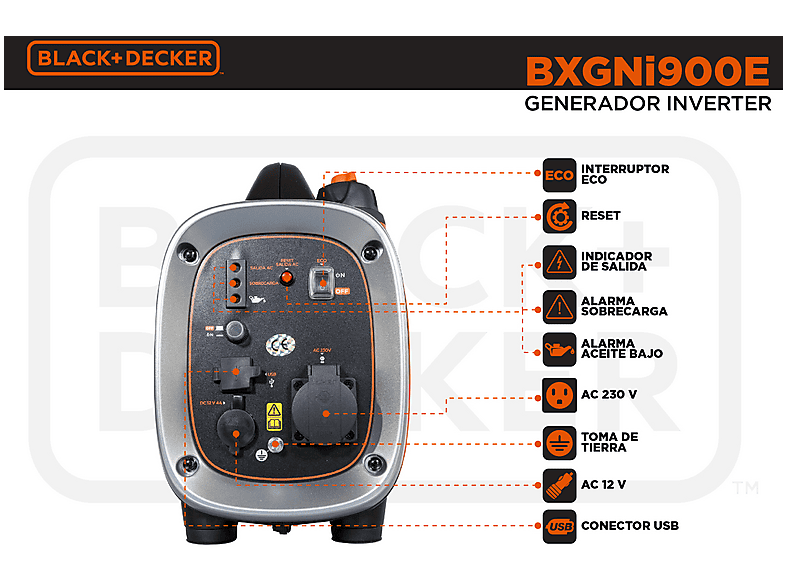 BLACK+DECKER Generador eléctrico en color Naranja — foto 6