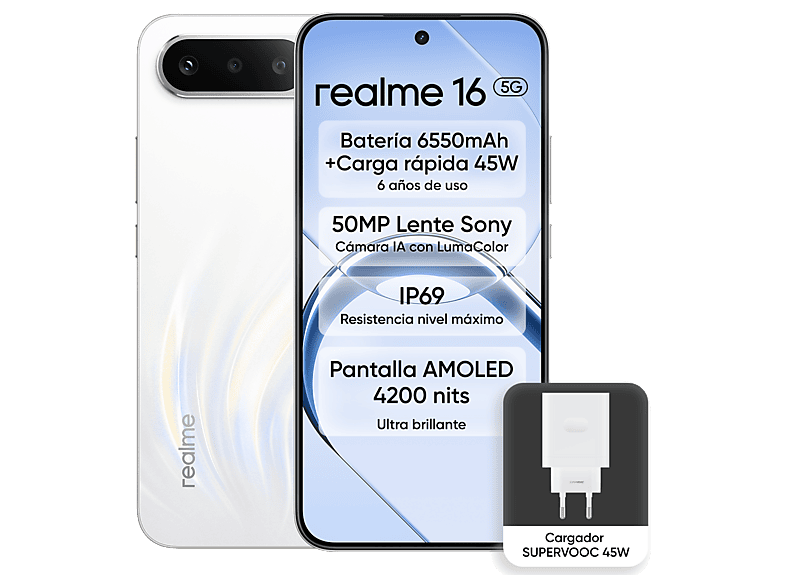 REALME Móvil 256GB en color Blanco