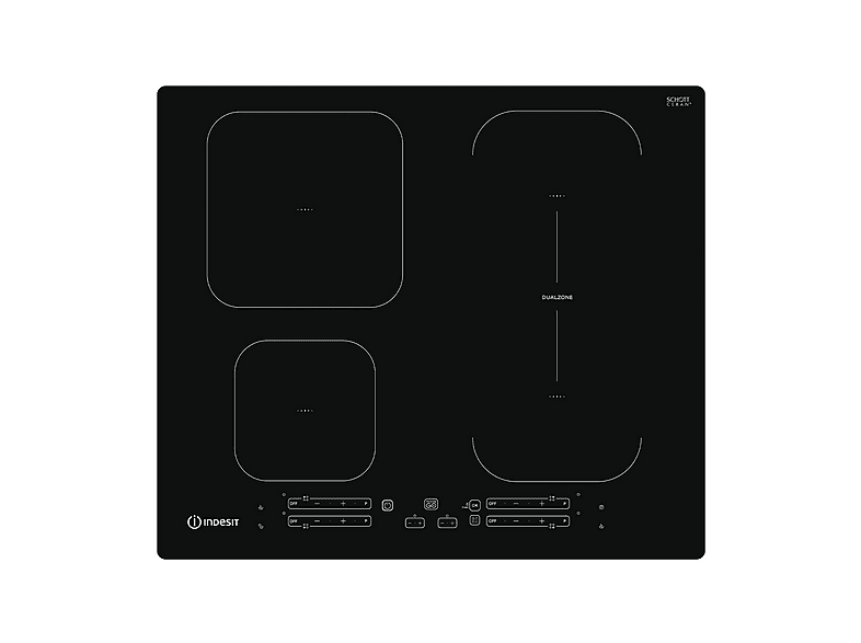 Placa de inducción INDESIT con 4 zonas en color Negro