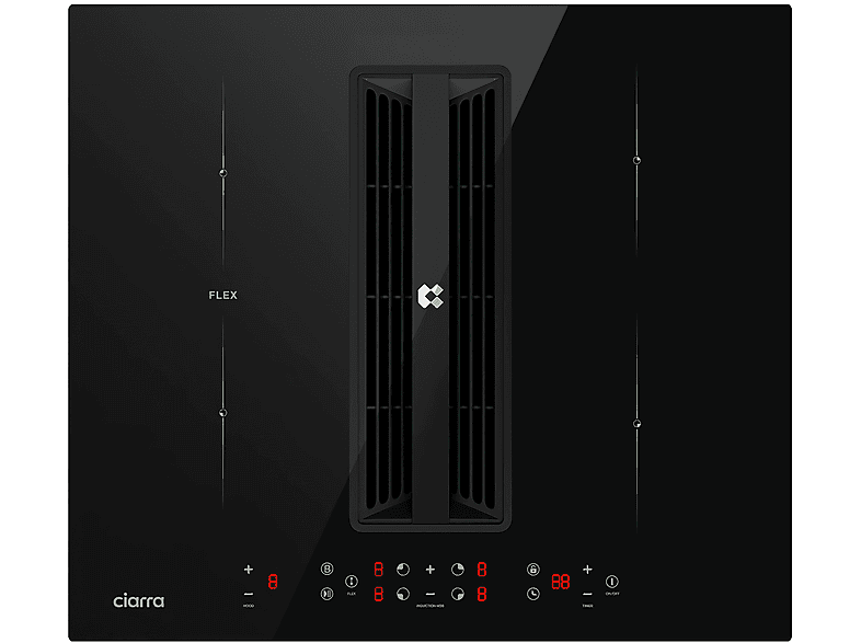CIARRA Placa de inducción en color Negro — 4 o 2 zonas y 520 mm
