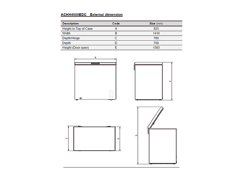 Congelador horizontal ASPES con 418 l en color Blanco — foto 7