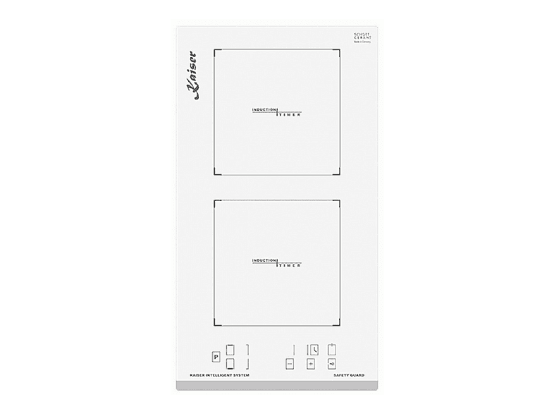 KAISER Placa de vitrocerámica en color Blanco — 2 zonas y 28,8 cm