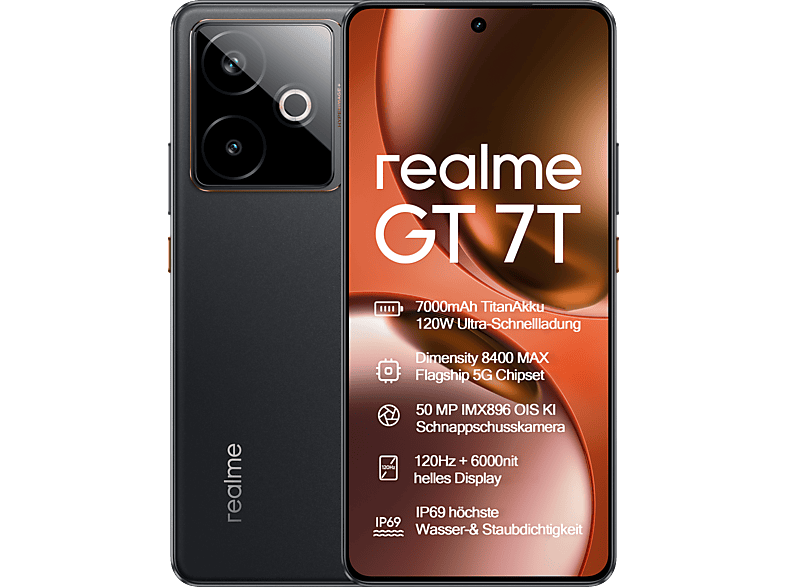 Smartphone REALME — Móvil Sistema operativo propietario y 12 GB RAM (mod. GT7T 6.8P/5G/8N/12+256GB/B)