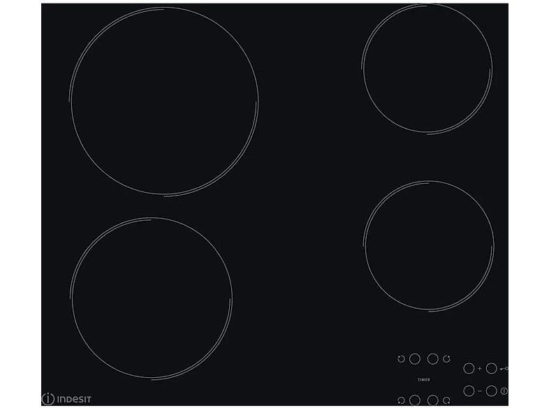 INDESIT Placa de vitrocerámica en color Negro — 4 zona(s) zonas y 580 mm