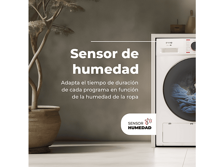 EVVO Secadora bomba de calor 8 kg (mod. S8X E) en color Inoxidable — foto 4