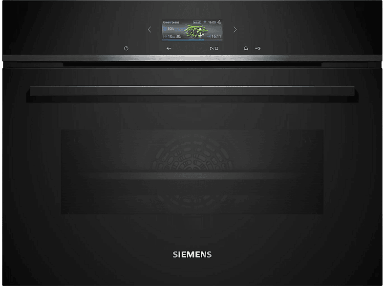 SIEMENS Horno compacto en color Negro — Multifunción y Hidrolítico