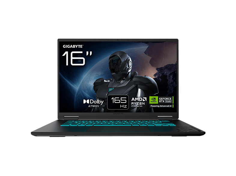 Portátil gaming GIGABYTE en color Negro, 16" Full-HD