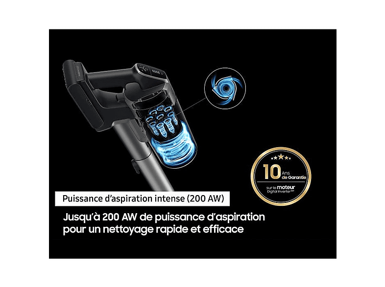 Aspirador escoba SAMSUNG en color Negro, Cromo de 550 W — foto 3