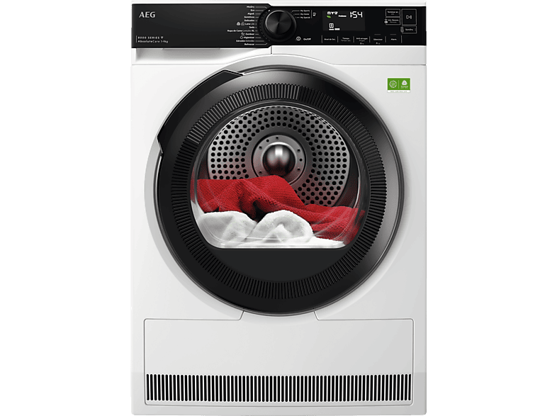 Secadora bomba de calor AEG en color Blanco de 9 kg