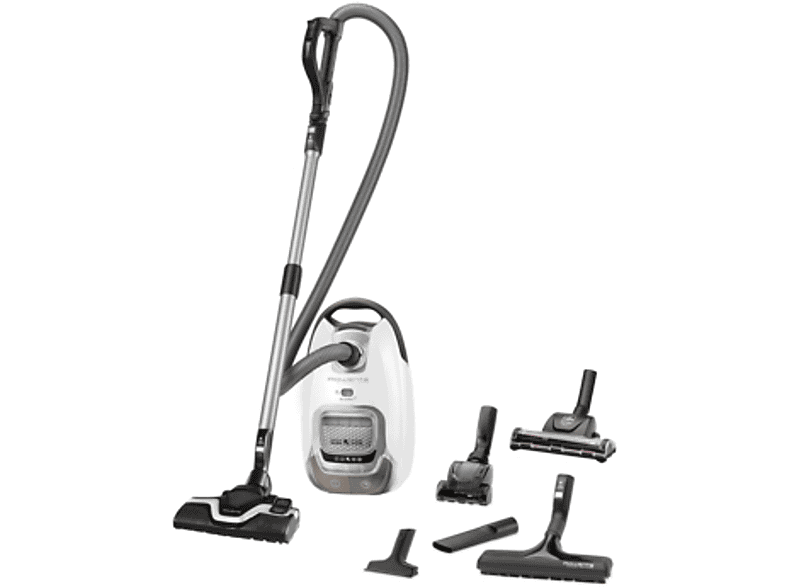 ROWENTA Aspirador con bolsa en color Gris, Blanco — 400 W y Depósito 4,5 l